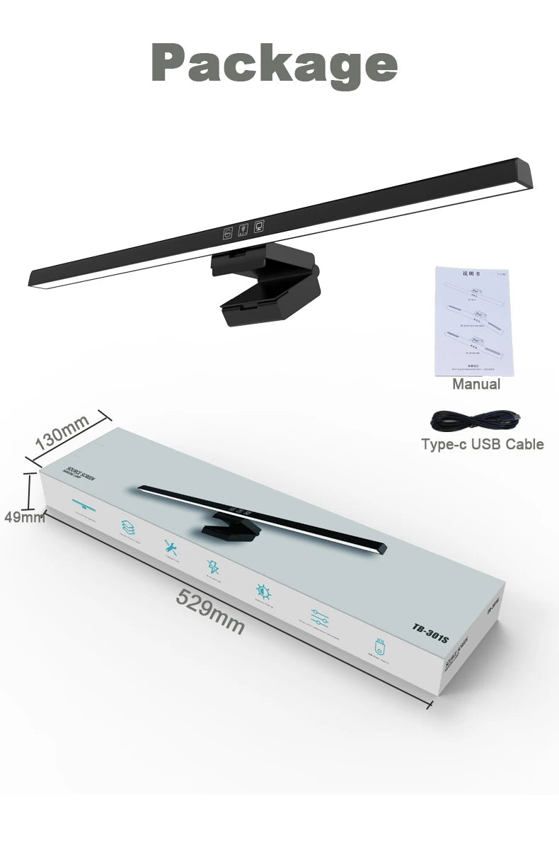 LED Monitor Light Bar – Adjustable Desk Lighting